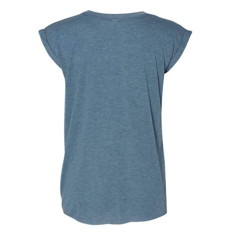 Akinz | Dawn Rising Rolled Sleeve Top Womens T-Shirt - Blue, T-Shirts, Akinz, Defiance Outdoor Gear Co.