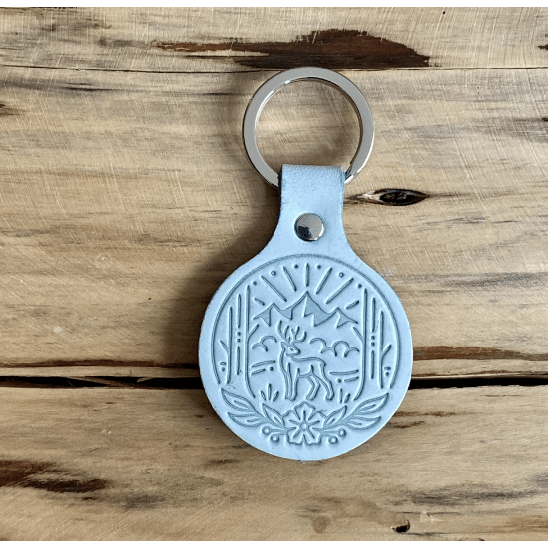 Godd & Well Supply Co. | Pinewood Green Leather Keychain, Keychains, Good & Well Supply Co., Defiance Outdoor Gear Co.