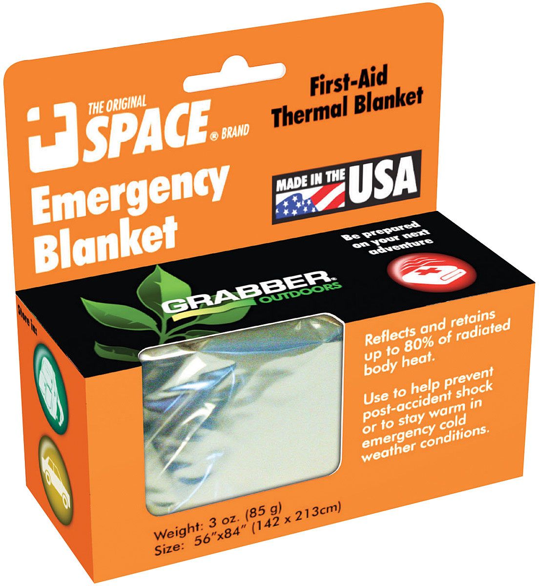 Grabber SPACE Brand |  Emergency First Aid Thermal Survival Blanket - Silver, Emergency, Grabber Space Brand, Defiance Outdoor Gear Co.