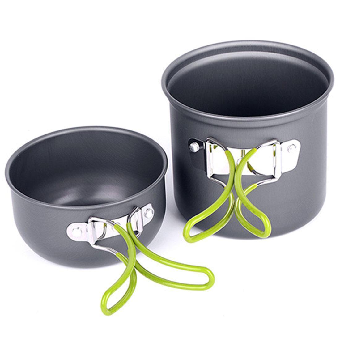 Nesting Pot & Pan for Camping With Foldable Handles -2 pieces