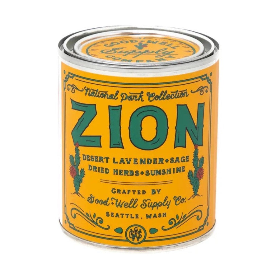 Zion National Park Candle 1/2 Pint - Notes of Desert Lavender, Sage & Dried Herbs