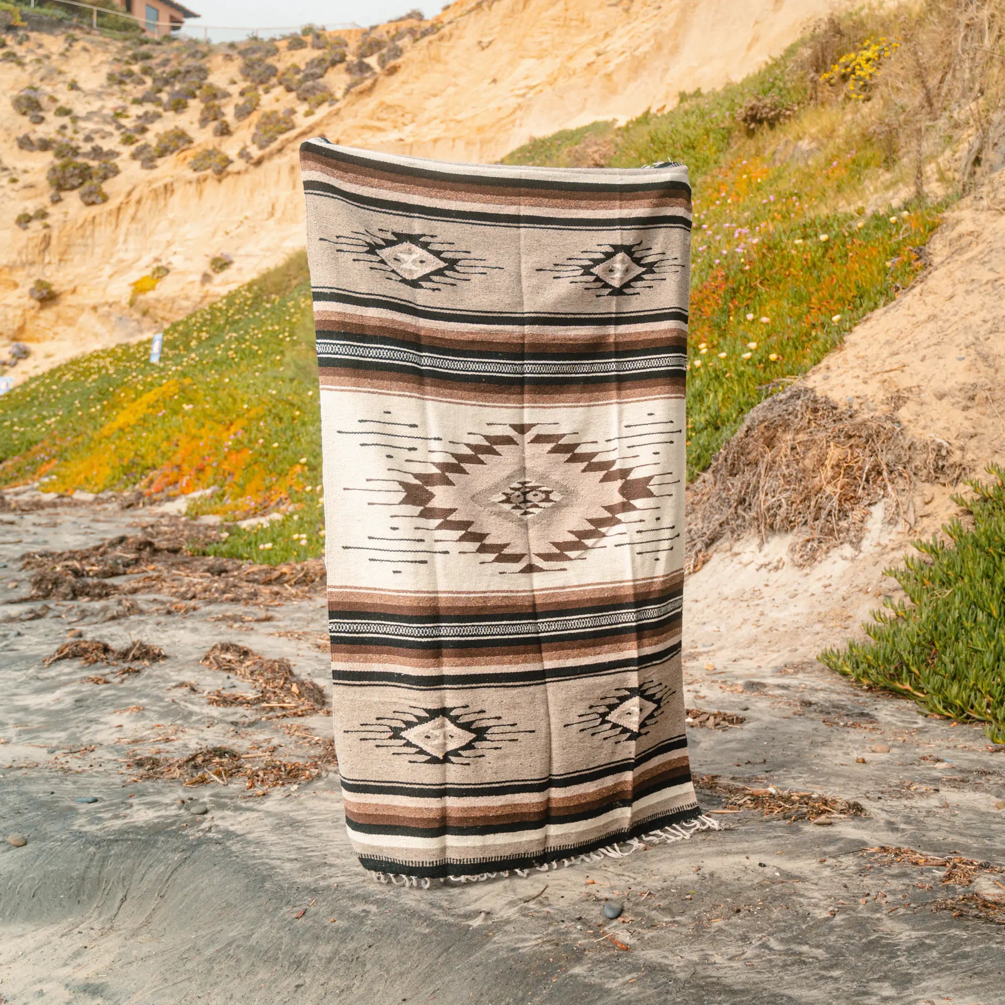 West Path | Brown Diamond 100% Wool Mexican Blanket