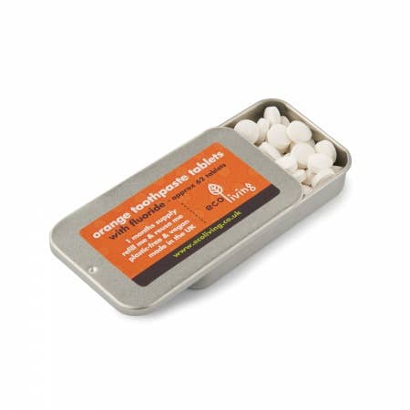 Eco Living | Orange Toothpaste Tablets with Fluoride - 62 Count