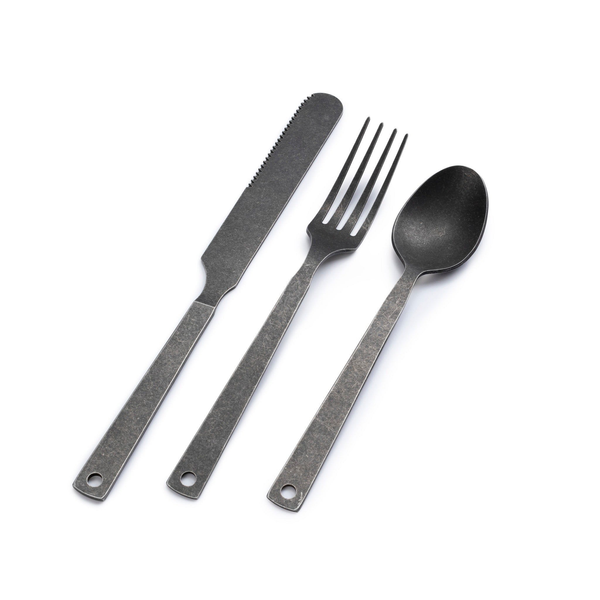 Barebones | Flatware Camping Cutlery Set With Fork, Knife, & Spoon - Matte Black, Cutlery, Barebones, Defiance Outdoor Gear Co.