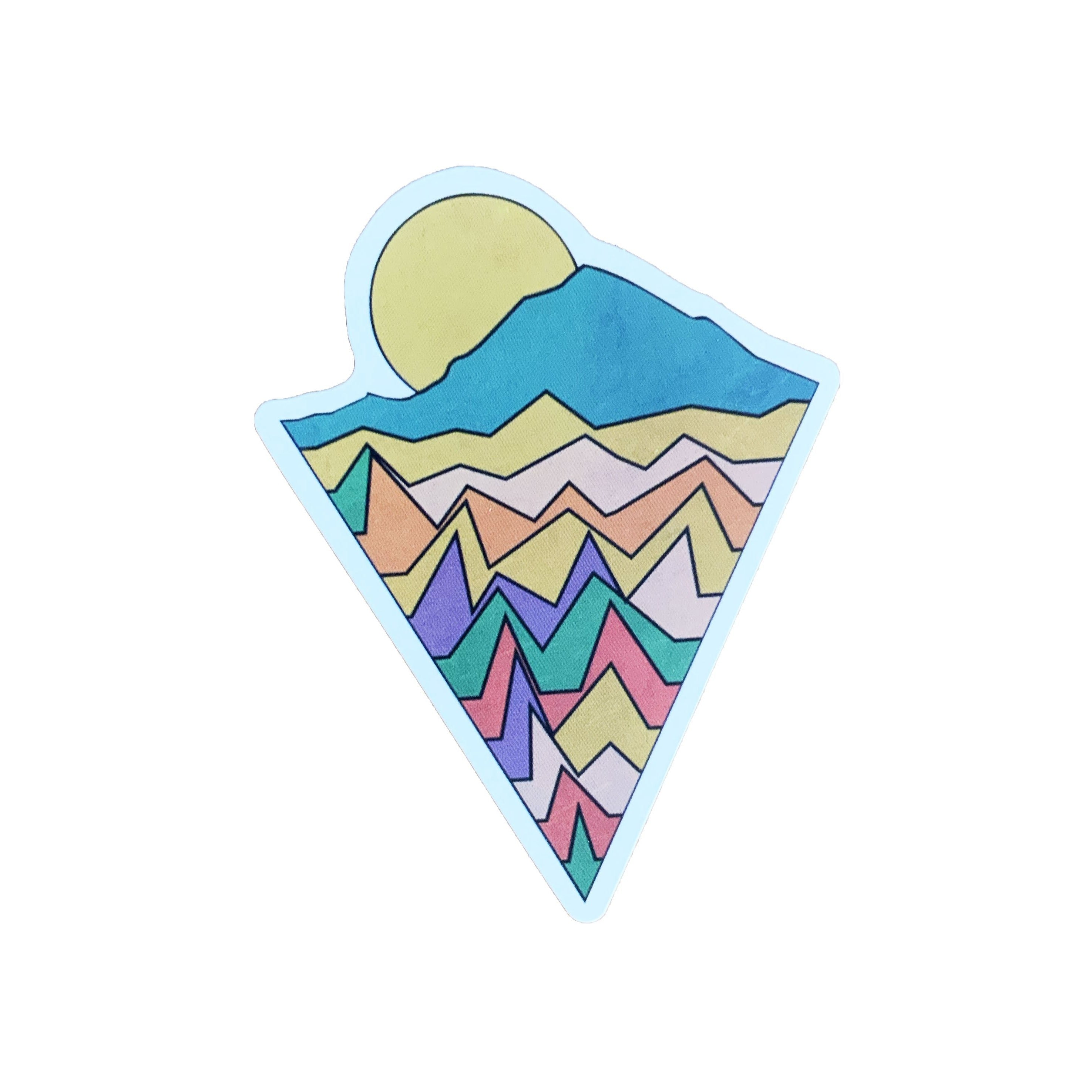Colorful Mountains Sticker, sticker, Pacific Rayne, Defiance Outdoor Gear Co.