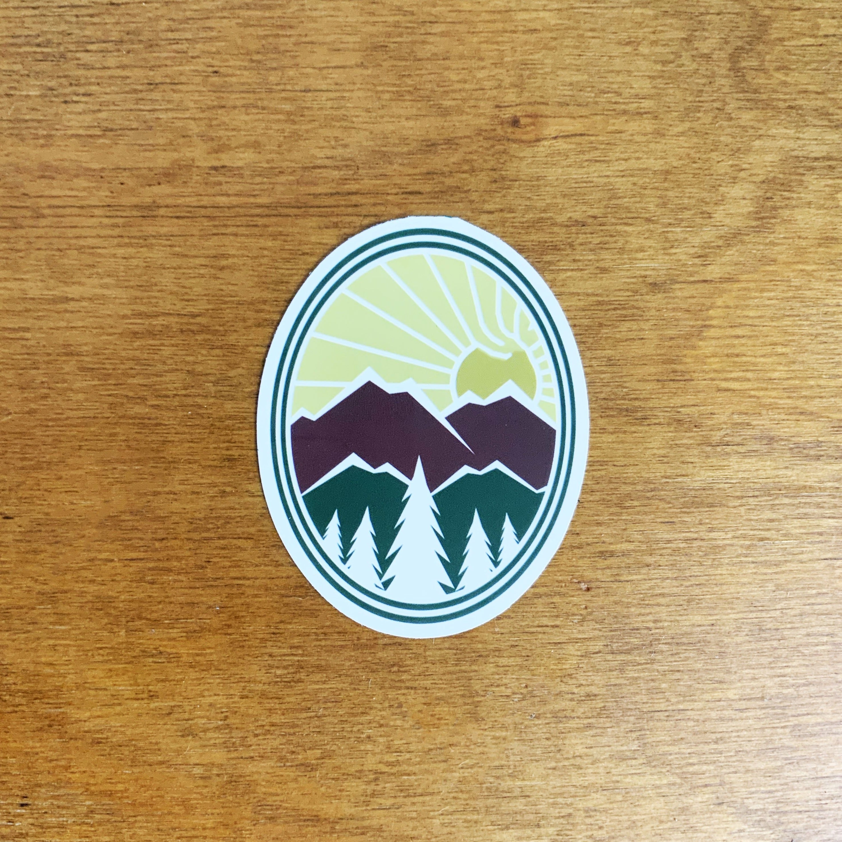 Evergreen Peak Sticker, sticker, Pacific Rayne, Defiance Outdoor Gear Co.