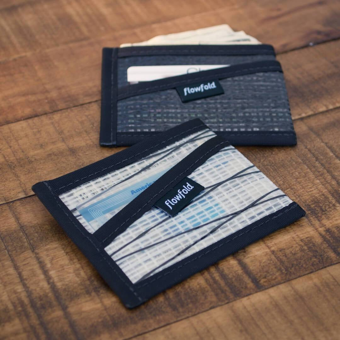 Flowfold | Recycled Sailcloth Craftsman Three Pocket Wallet - Black Pearl, Wallet, Flowfold, Defiance Outdoor Gear Co.