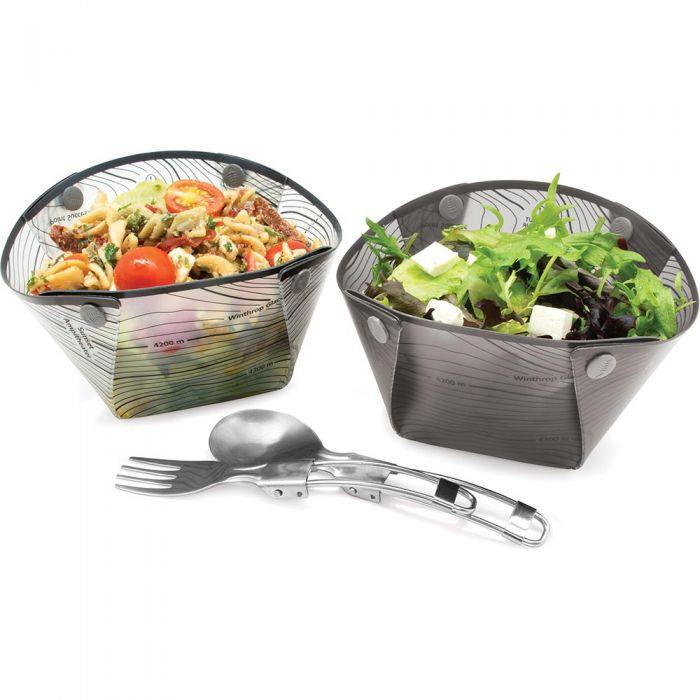 Fozzils | Snap Fold Origami Bowls Plus Travel Cutting Board With Topography Map Design  - 2PK, Dinnerware, Fozzils, Defiance Outdoor Gear Co.