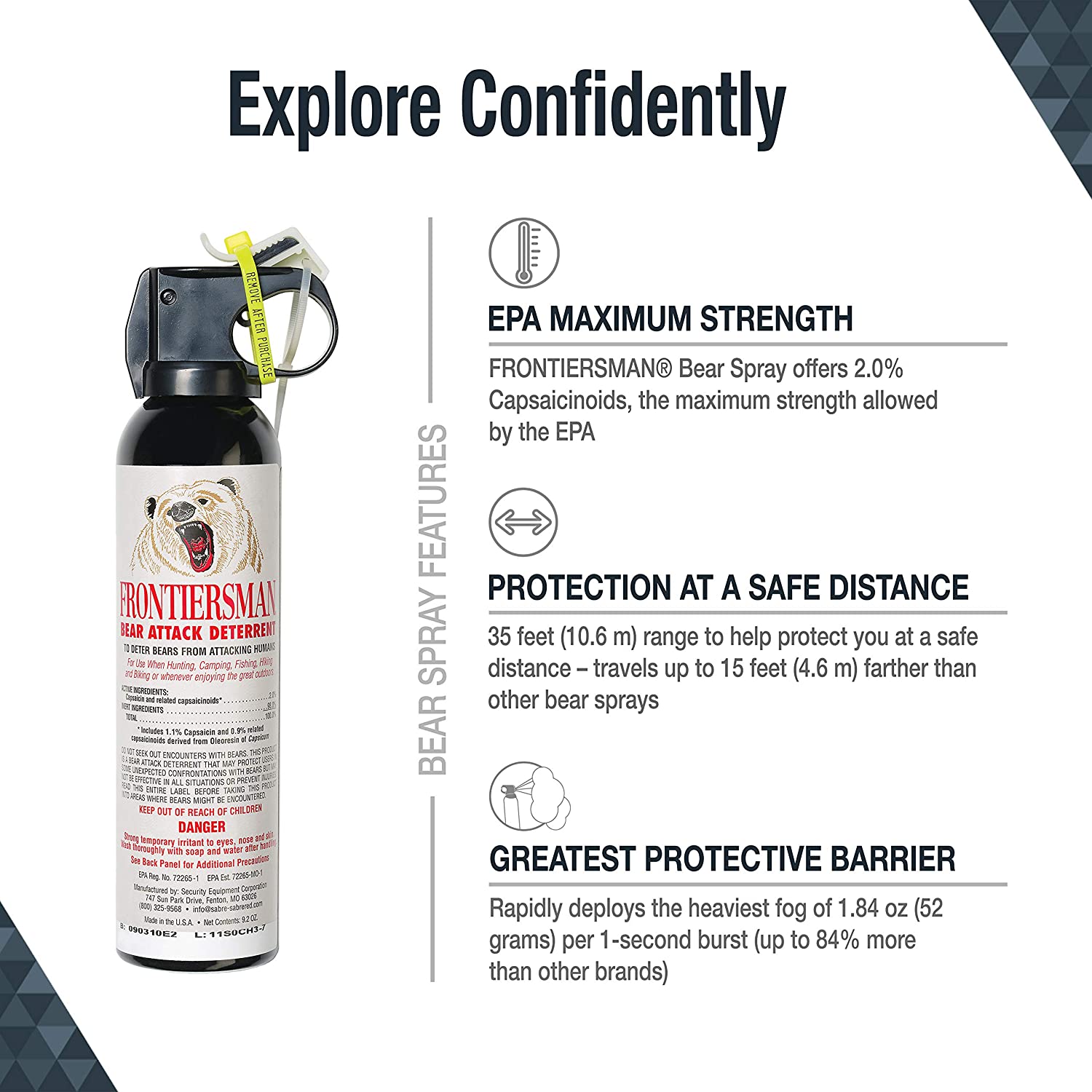 Frontiersman | Bear Spray Attack Deterrent, Emergency, Frontiersman, Defiance Outdoor Gear Co.