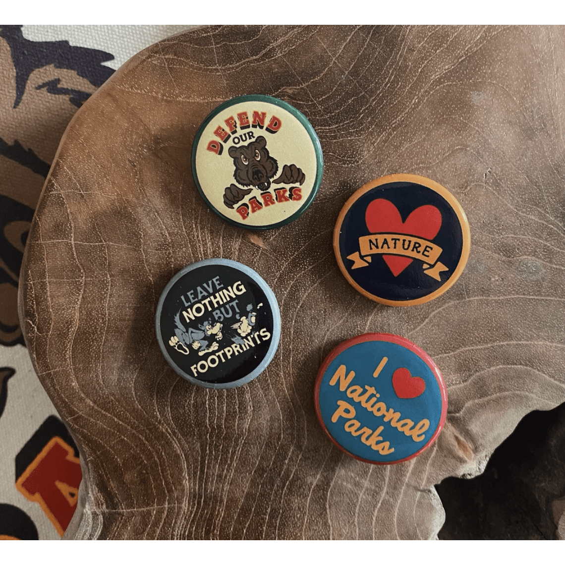 Good & Well Supply Co. | Defend Our Parks Pin Back Button Set #3, Pinback Buttons, Good & Well Supply Co., Defiance Outdoor Gear Co.