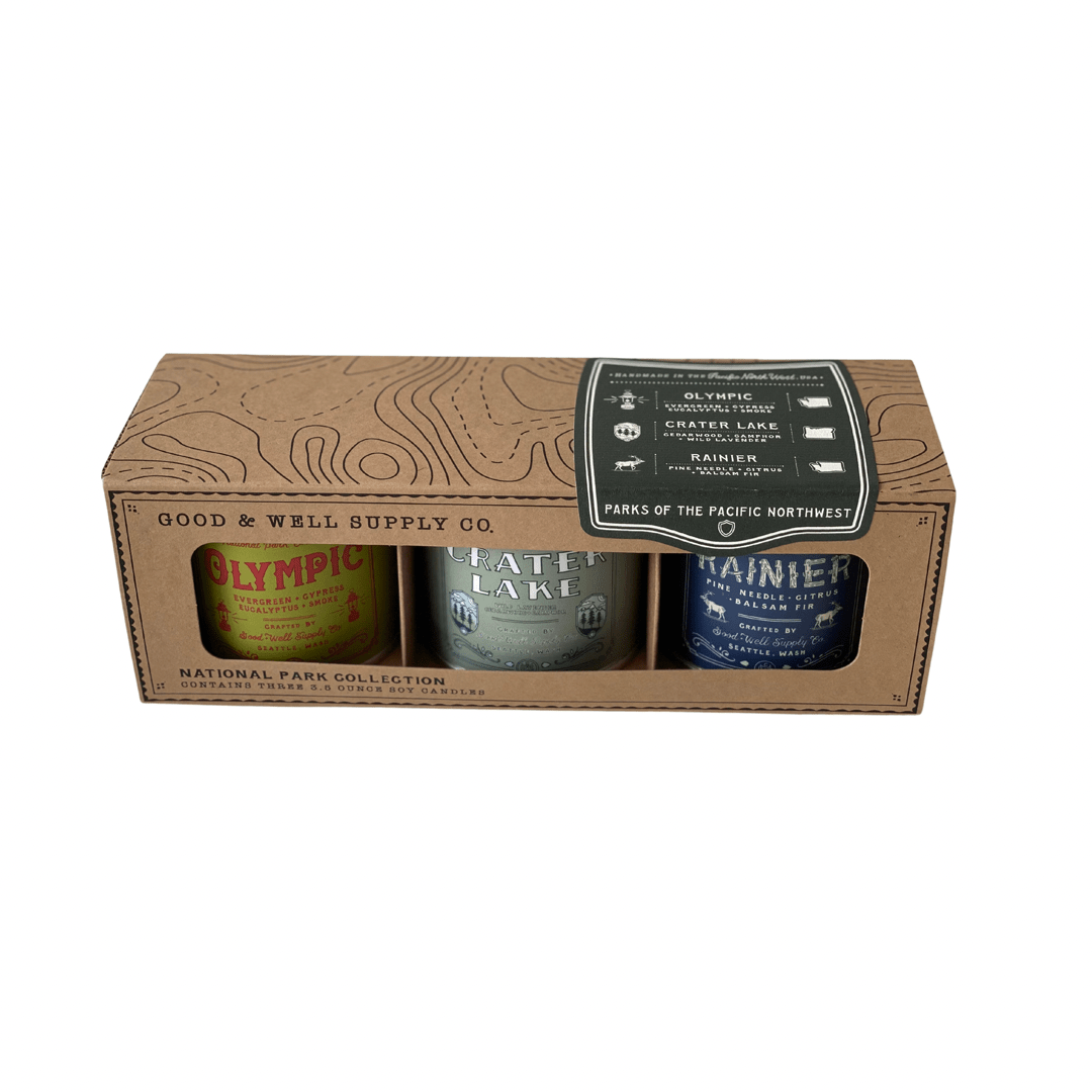 Good & Well Supply Co. | National Parks of the Pacific Northwest Mini Candle Gift Set, Candles, Good & Well Supply Co., Defiance Outdoor Gear Co.