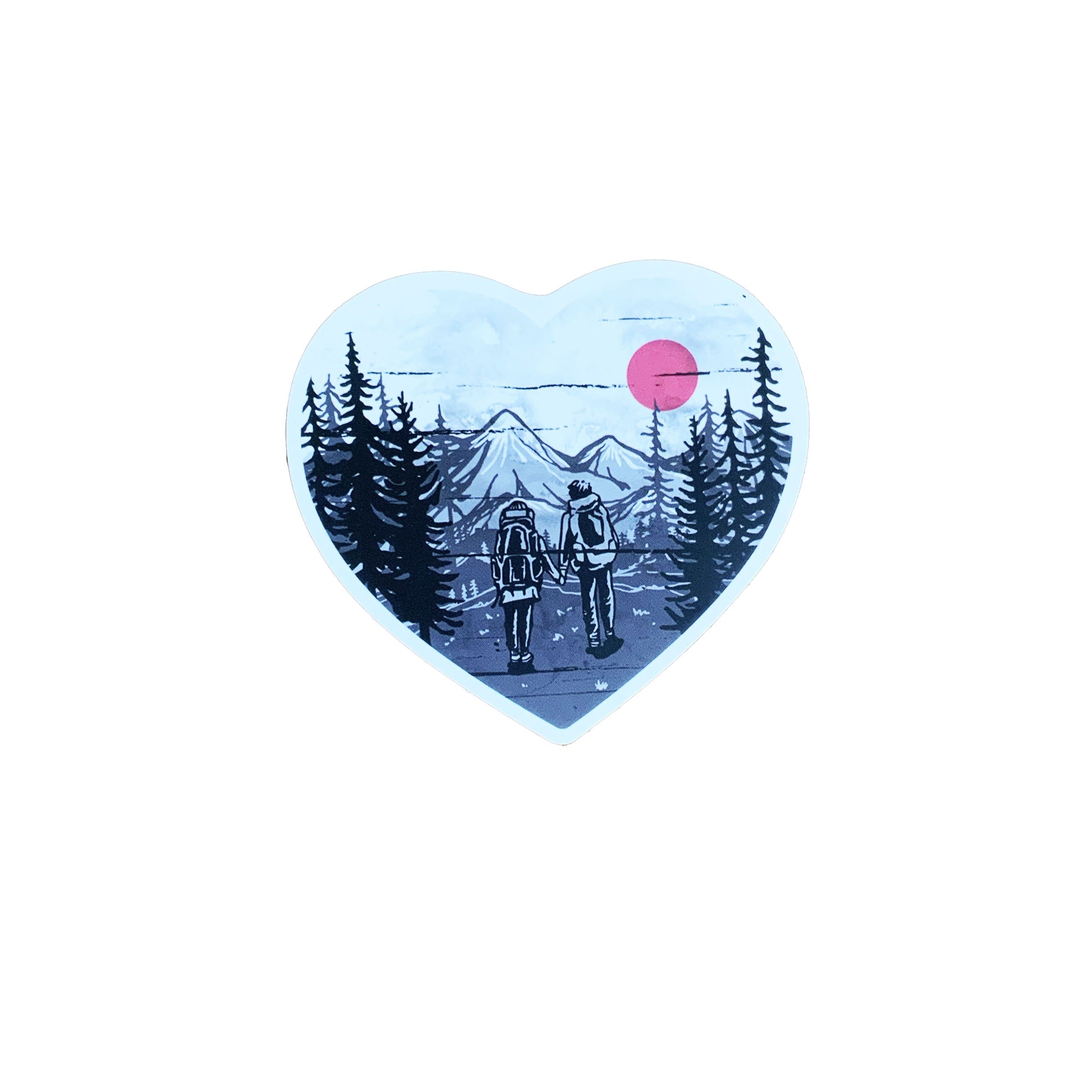 Heart Hike Sticker, sticker, Pacific Rayne, Defiance Outdoor Gear Co.