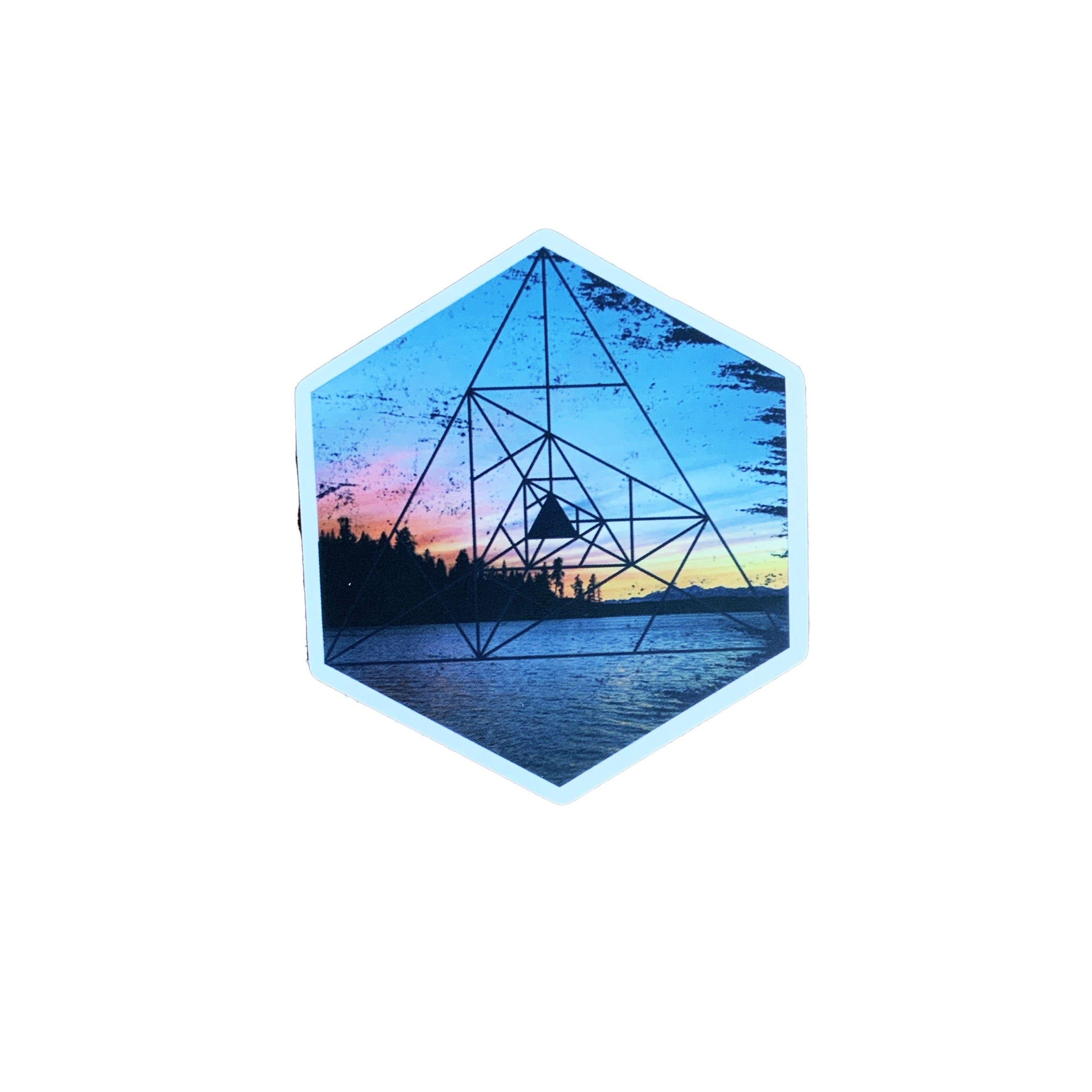 Polygon Sunset Sticker, sticker, Pacific Rayne, Defiance Outdoor Gear Co.