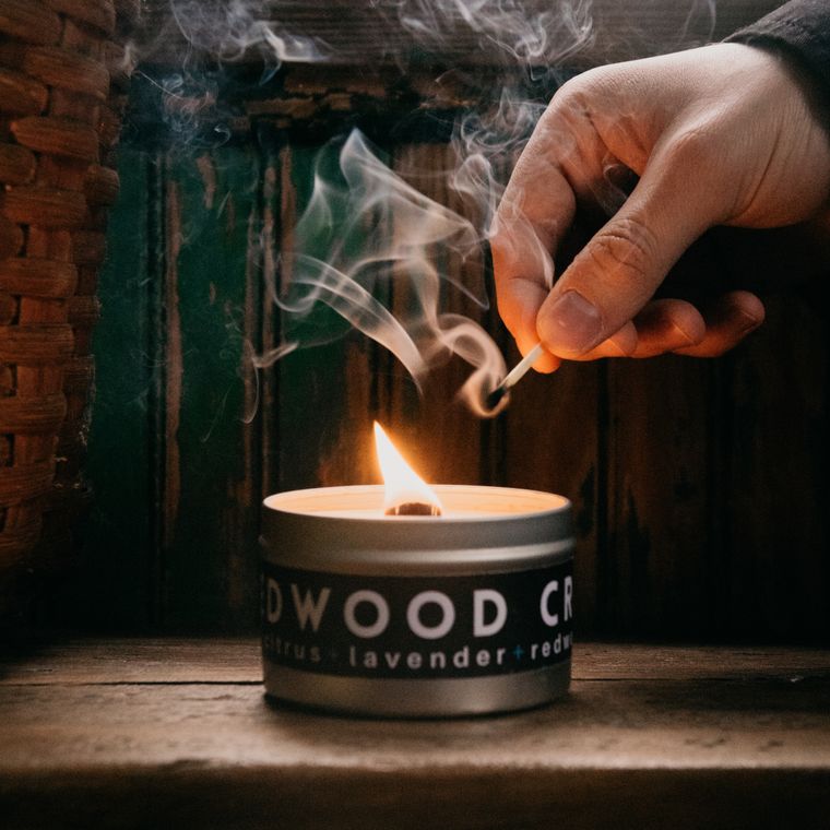 Sawdust & Embers | Redwood Creek Travel Candle, Candles, Sawdust & Embers, Defiance Outdoor Gear Co.