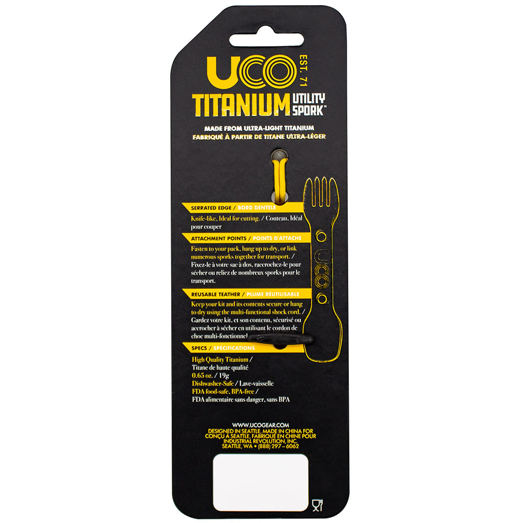 Uco | Titanium Utility Spork - 3 in 1, Cutlery, UCO, Defiance Outdoor Gear Co.