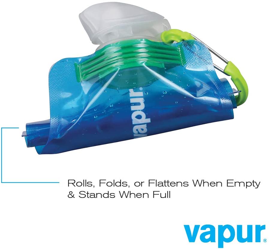 Vapur  Lightweight Folding Water Bottle With Clip Compact Travel Bott
