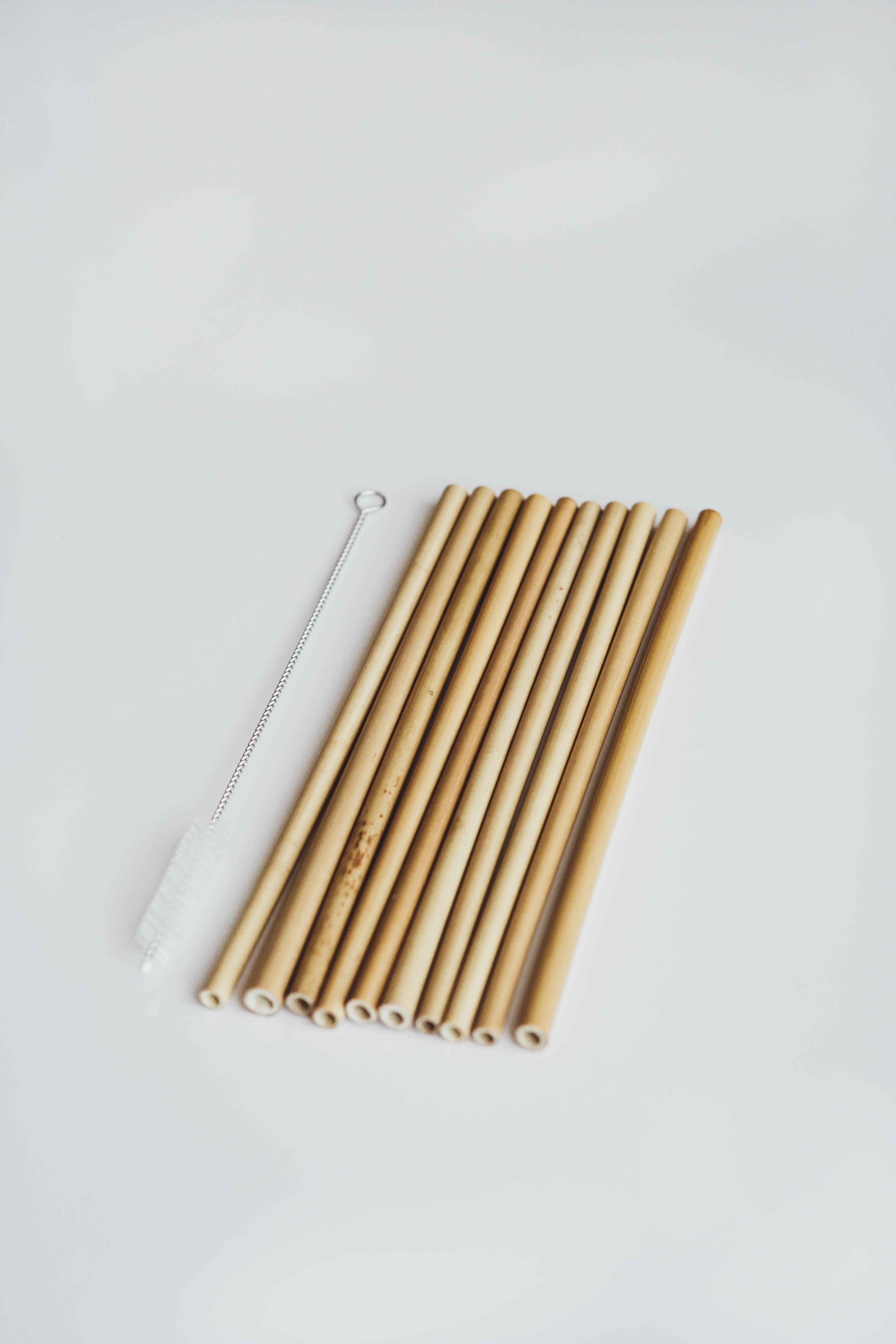 Zero Waste MVMT | The Best Reusable Bamboo Drinking Straws With Cleaning Brush - 10 Pack, Straw, Zero Waste MVMT, Defiance Outdoor Gear Co.
